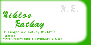 miklos ratkay business card